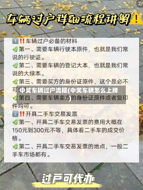 中奖车辆过户流程(中奖车辆怎么上牌)-第2张图片