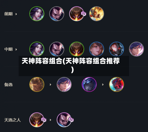 天神阵容组合(天神阵容组合推荐)