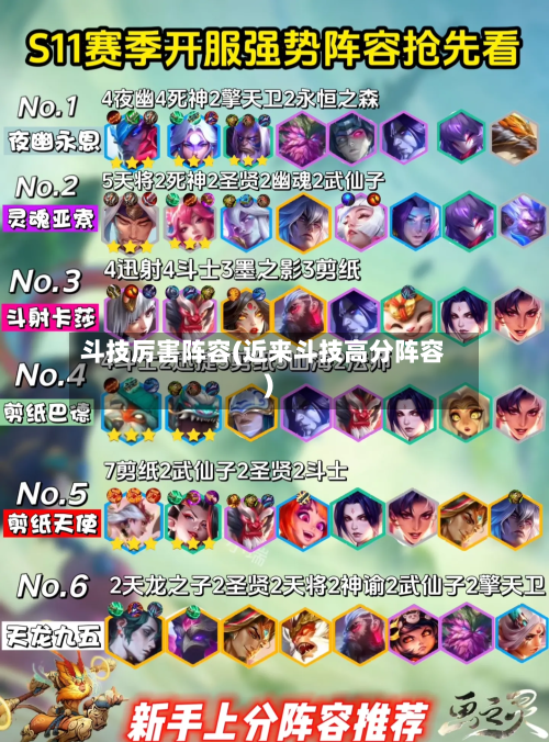 斗技厉害阵容(近来斗技高分阵容)