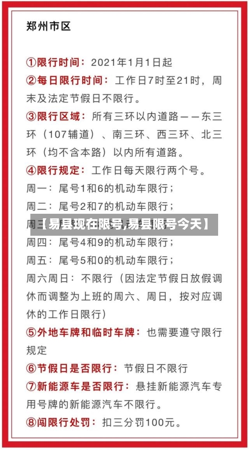 【易县现在限号,易县限号今天】