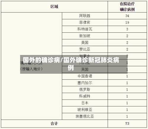 国外的确诊病/国外确诊新冠肺炎病例