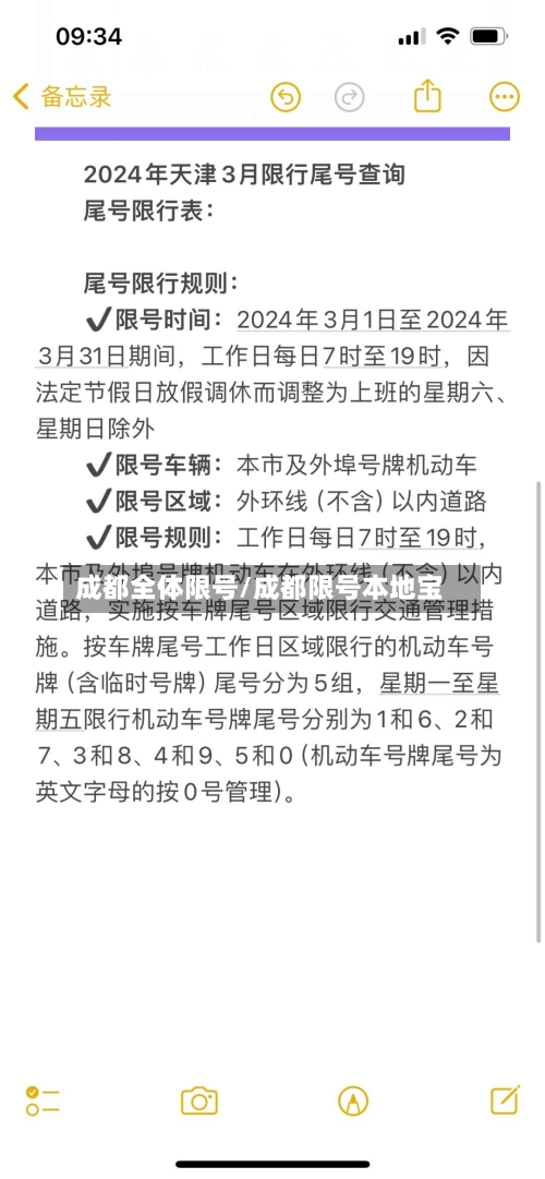 成都全体限号/成都限号本地宝