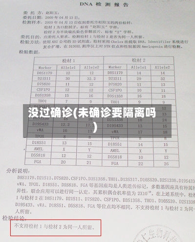 没过确诊(未确诊要隔离吗)