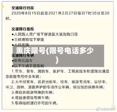熏庆限号(限号电话多少)