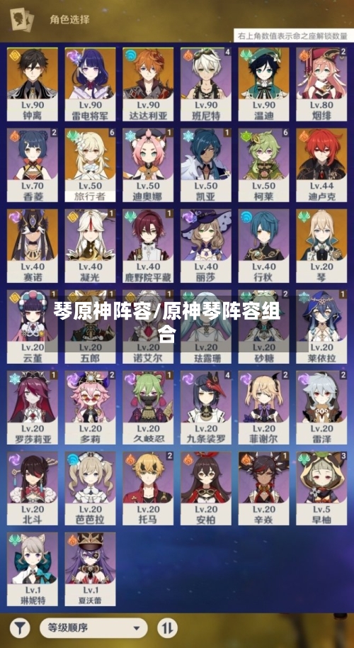 琴原神阵容/原神琴阵容组合