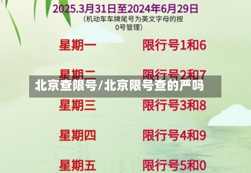 北京查限号/北京限号查的严吗-第2张图片
