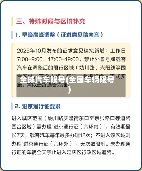 全球汽车限号(全国车辆限号)