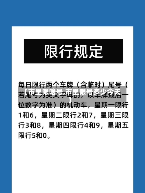 【市里限啥号,市里限号多少今天】