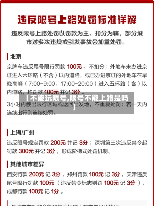 【不能玩限号,限号不能上路是吗】-第2张图片