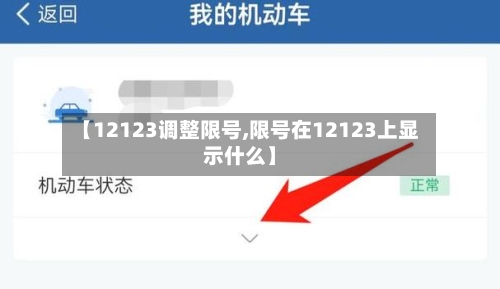 【12123调整限号,限号在12123上显示什么】-第2张图片