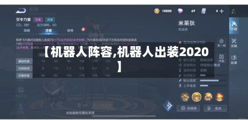 【机器人阵容,机器人出装2020】