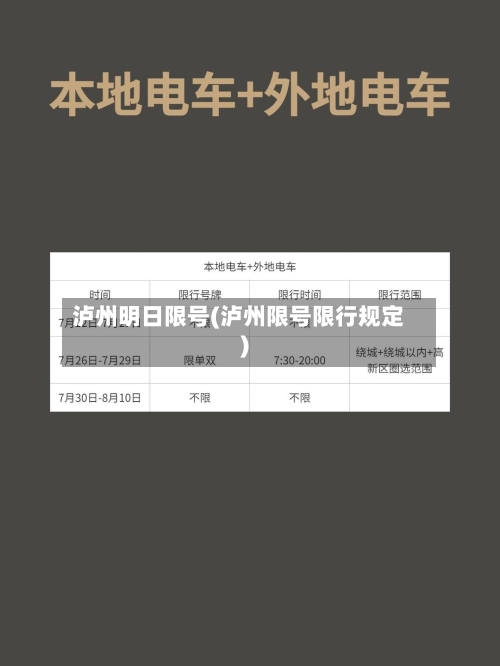 泸州明日限号(泸州限号限行规定)-第2张图片