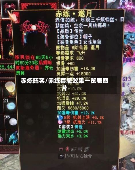 赤炼阵容/赤练套装效果一览表图片