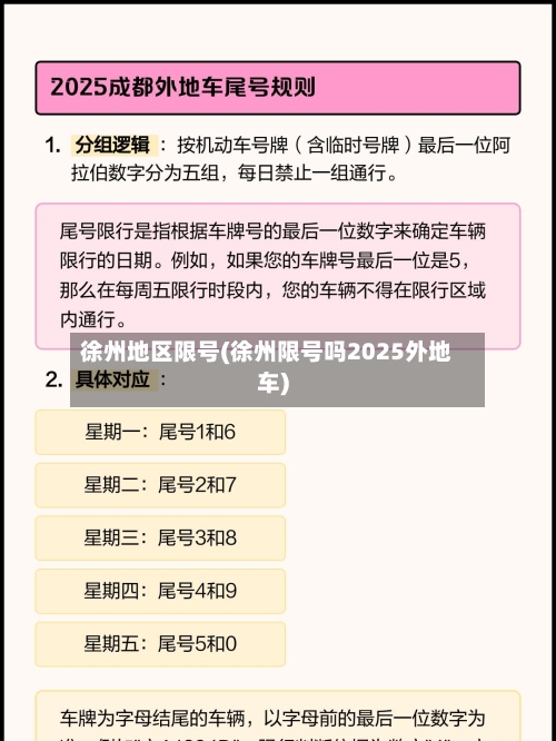 徐州地区限号(徐州限号吗2025外地车)