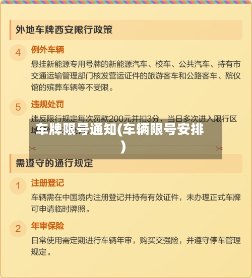 车牌限号通知(车辆限号安排)