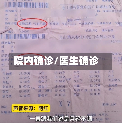 院内确诊/医生确诊