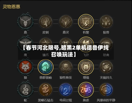 【春节河北限号,暗黑2单机德鲁伊纯召唤玩法】-第2张图片