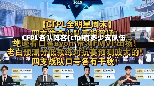 CFPL各队阵容(cfpl有多少支队伍)