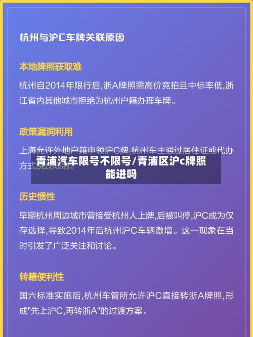 青浦汽车限号不限号/青浦区沪c牌照能进吗