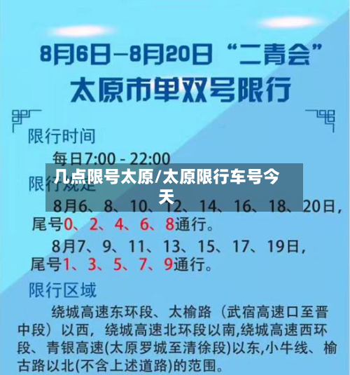 几点限号太原/太原限行车号今天-第3张图片
