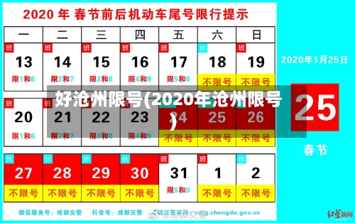 好沧州限号(2020年沧州限号)