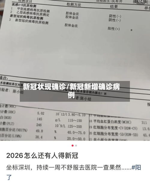 新冠状现确诊/新冠新增确诊病例