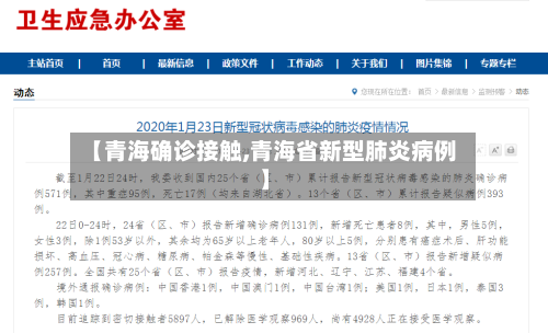 【青海确诊接触,青海省新型肺炎病例】