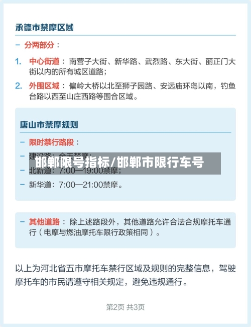 邯郸限号指标/邯郸市限行车号-第2张图片